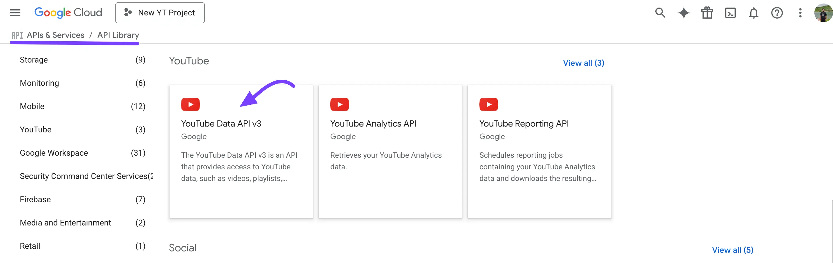 YouTube Data API v3 Library