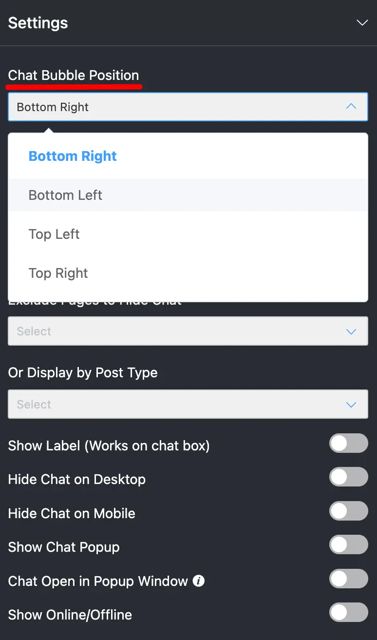 chat widget settings 2
