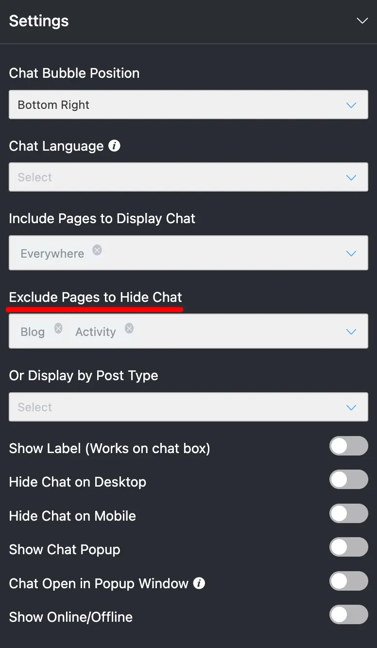 chat widget settings 5