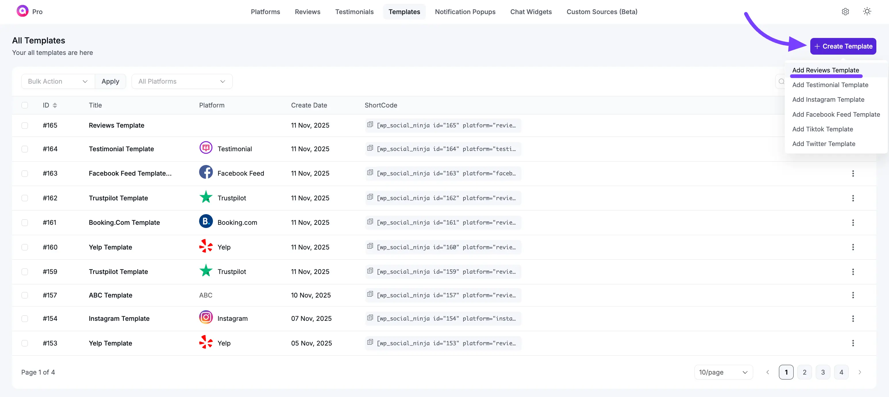Create Review Template