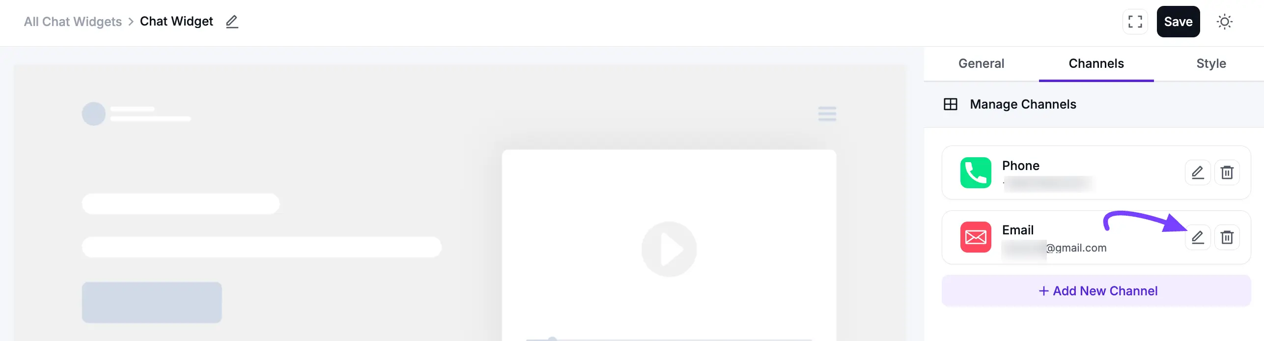 Email channel successfully added