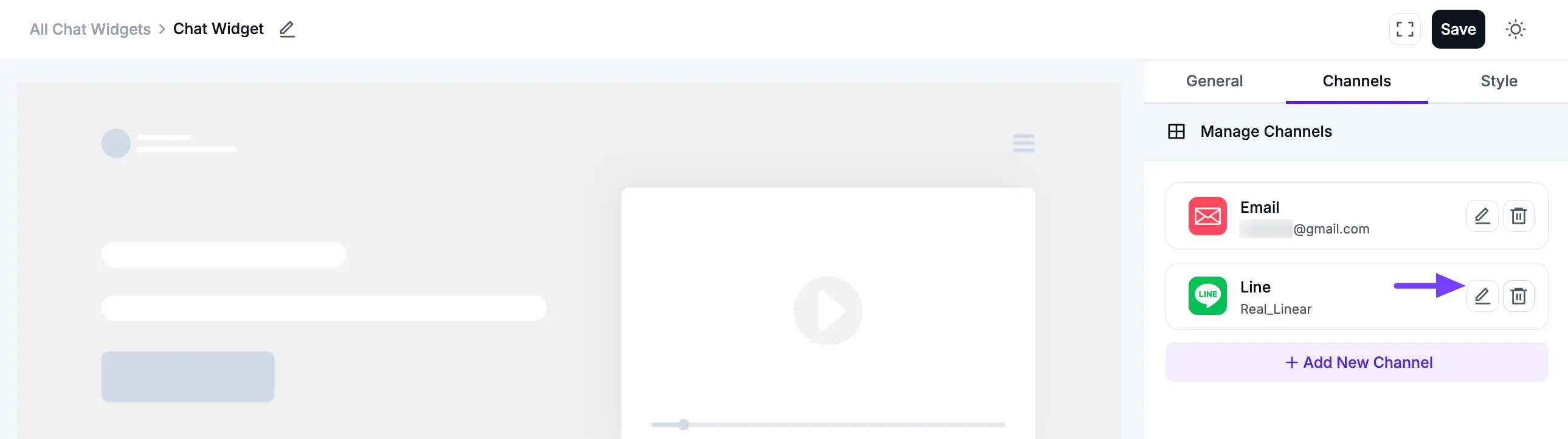 Line channel successfully added