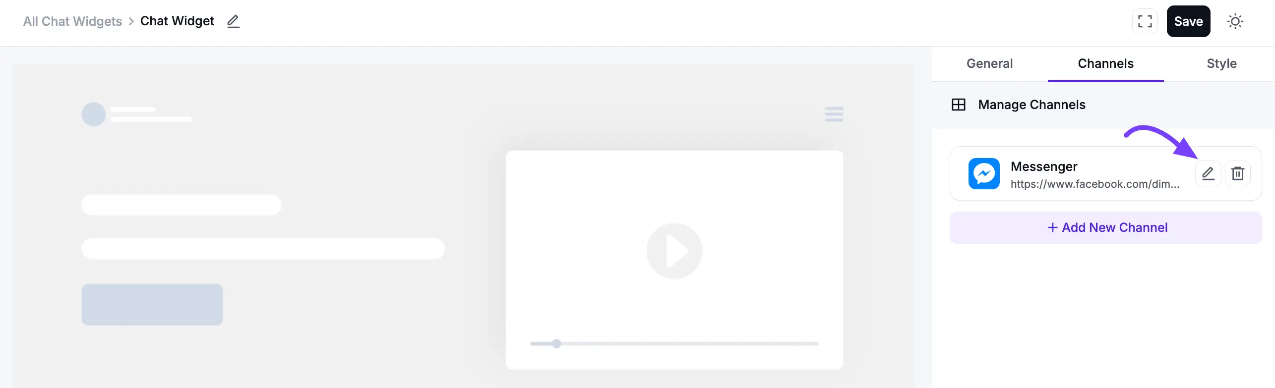 Messenger channel successfully added