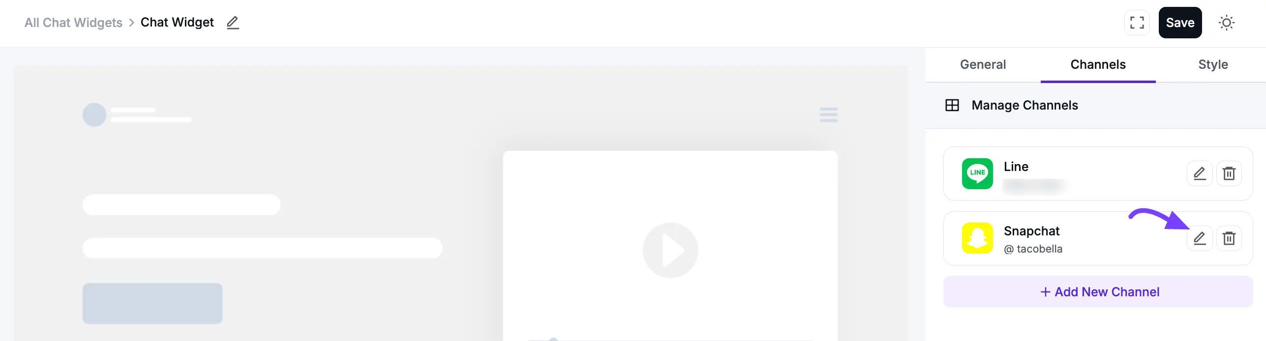Snapchat channel successfully added