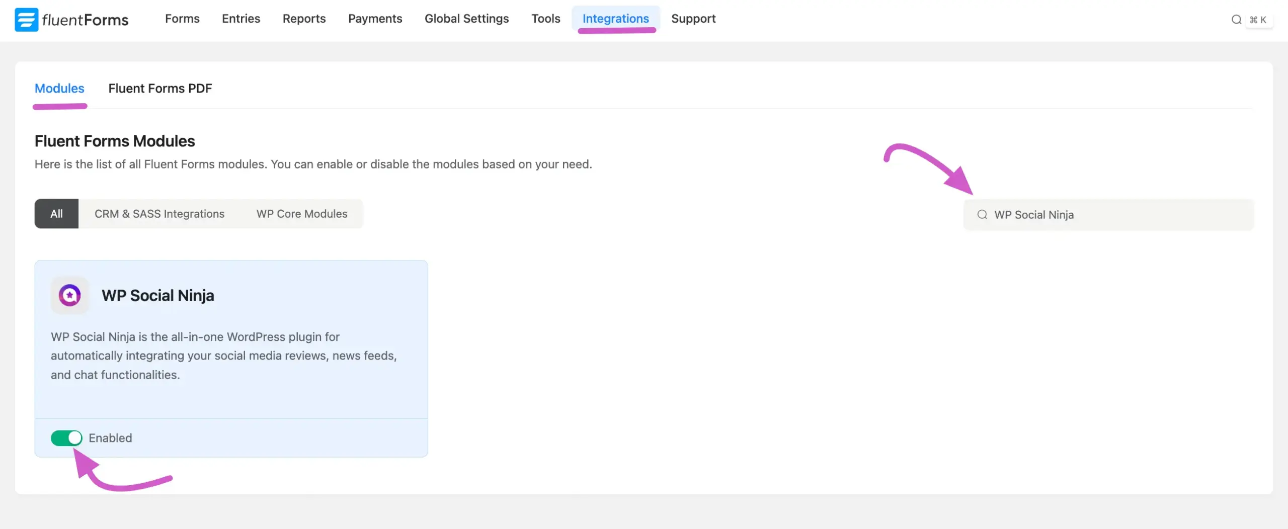 enable testinmonial template