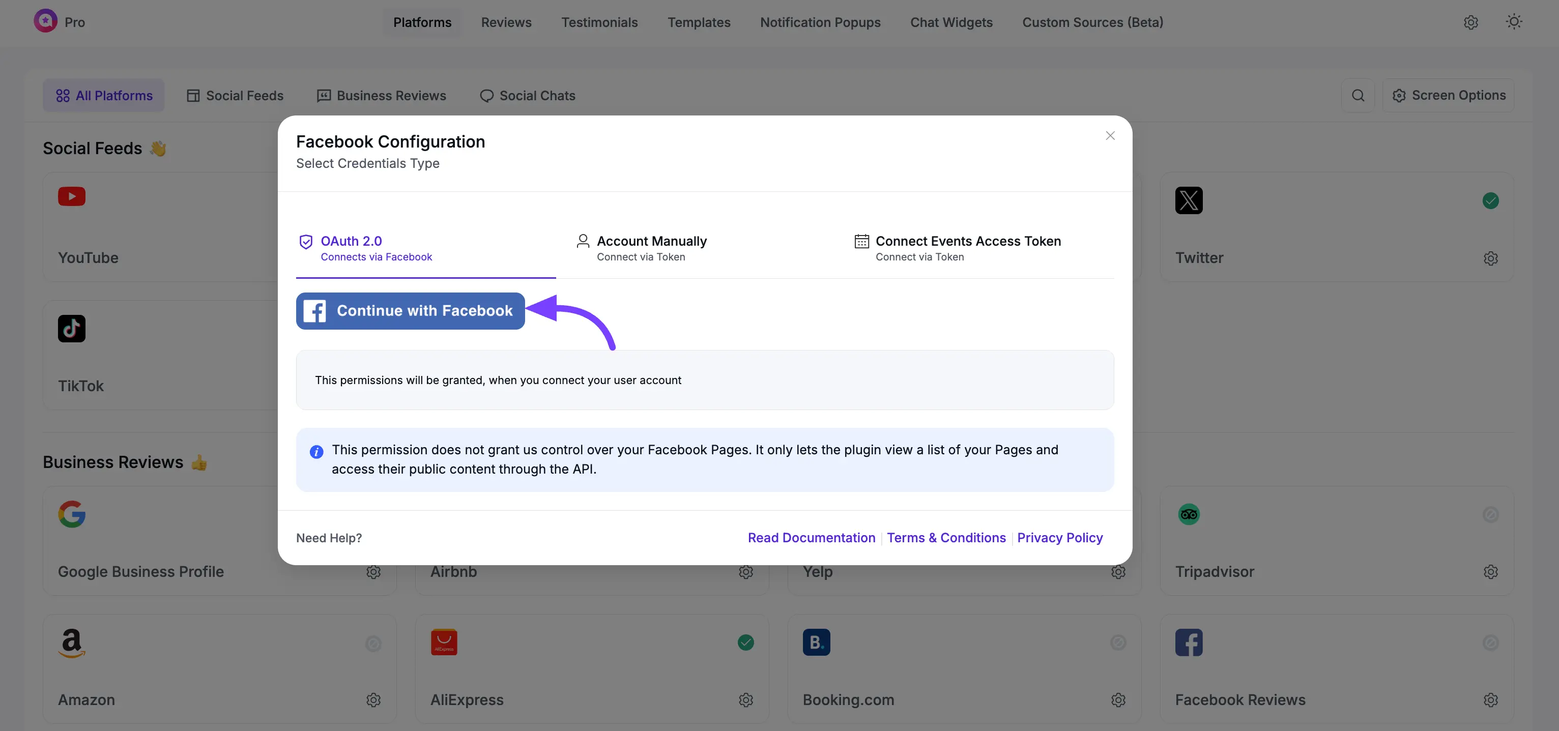 WP Social Ninja Facebook Configuration