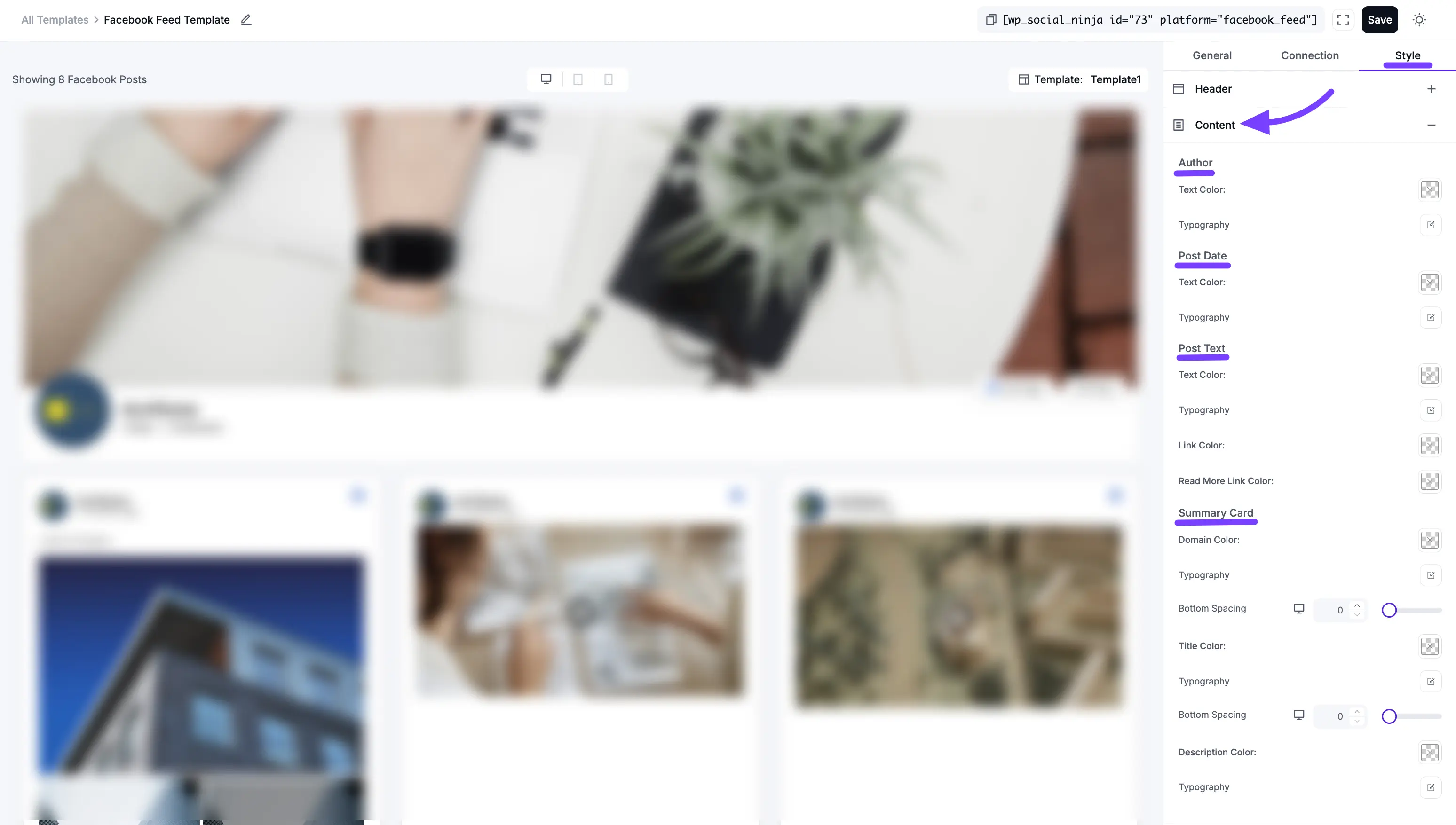 Facebook Template Styling