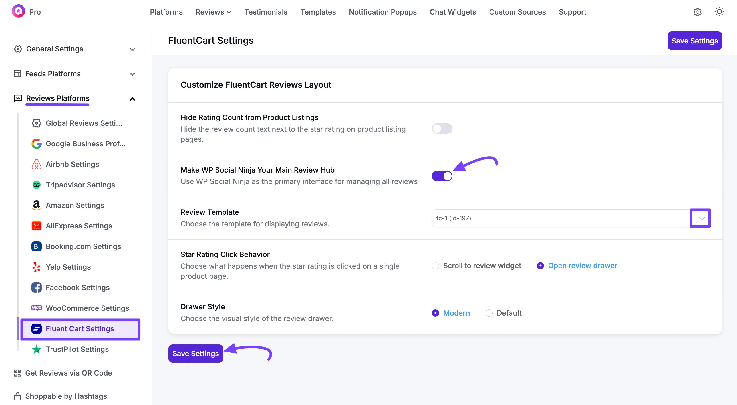 Fluentcart Settings