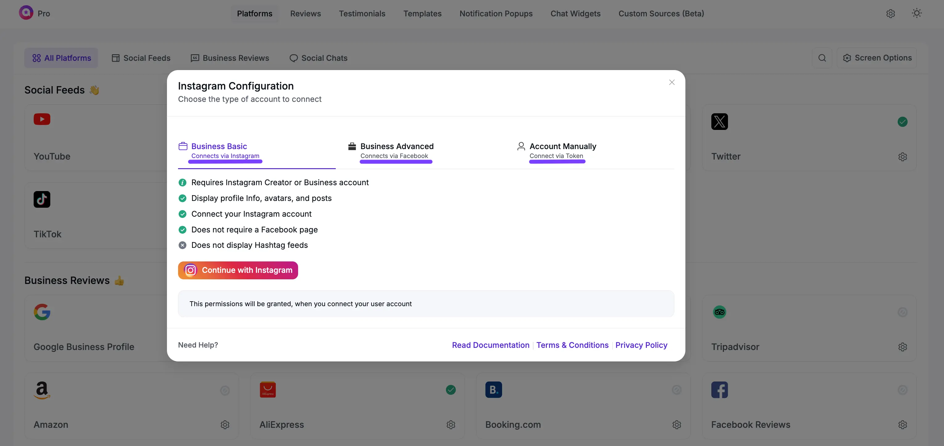 configure instagram 0