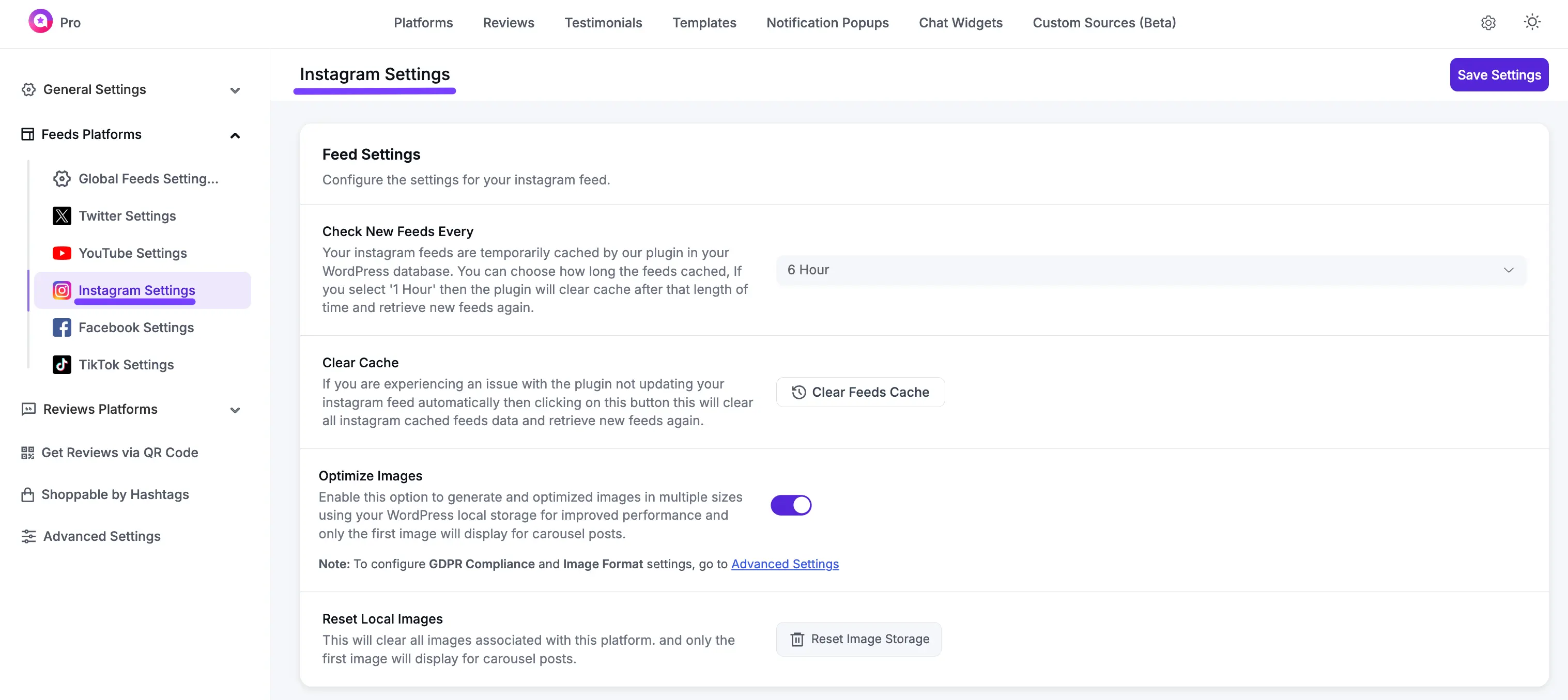 Instagram settings optimize Images