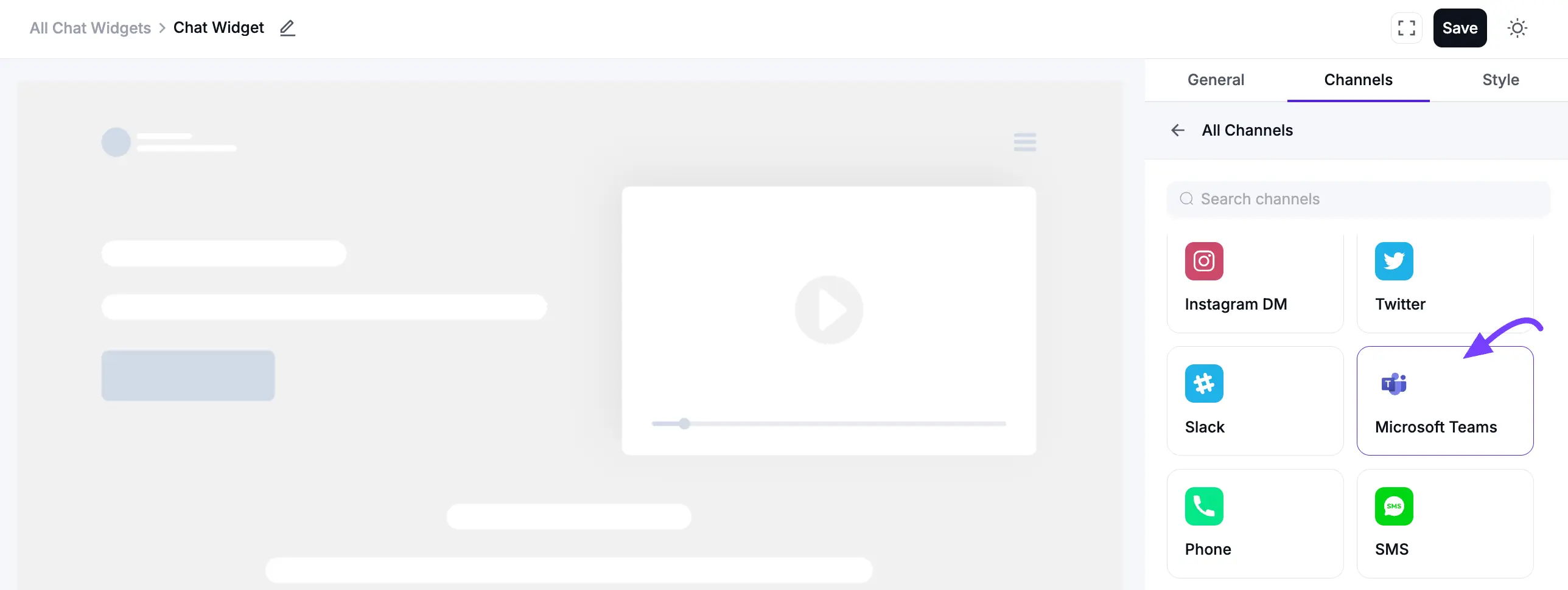 Configuring the Microsoft Teams chat channel