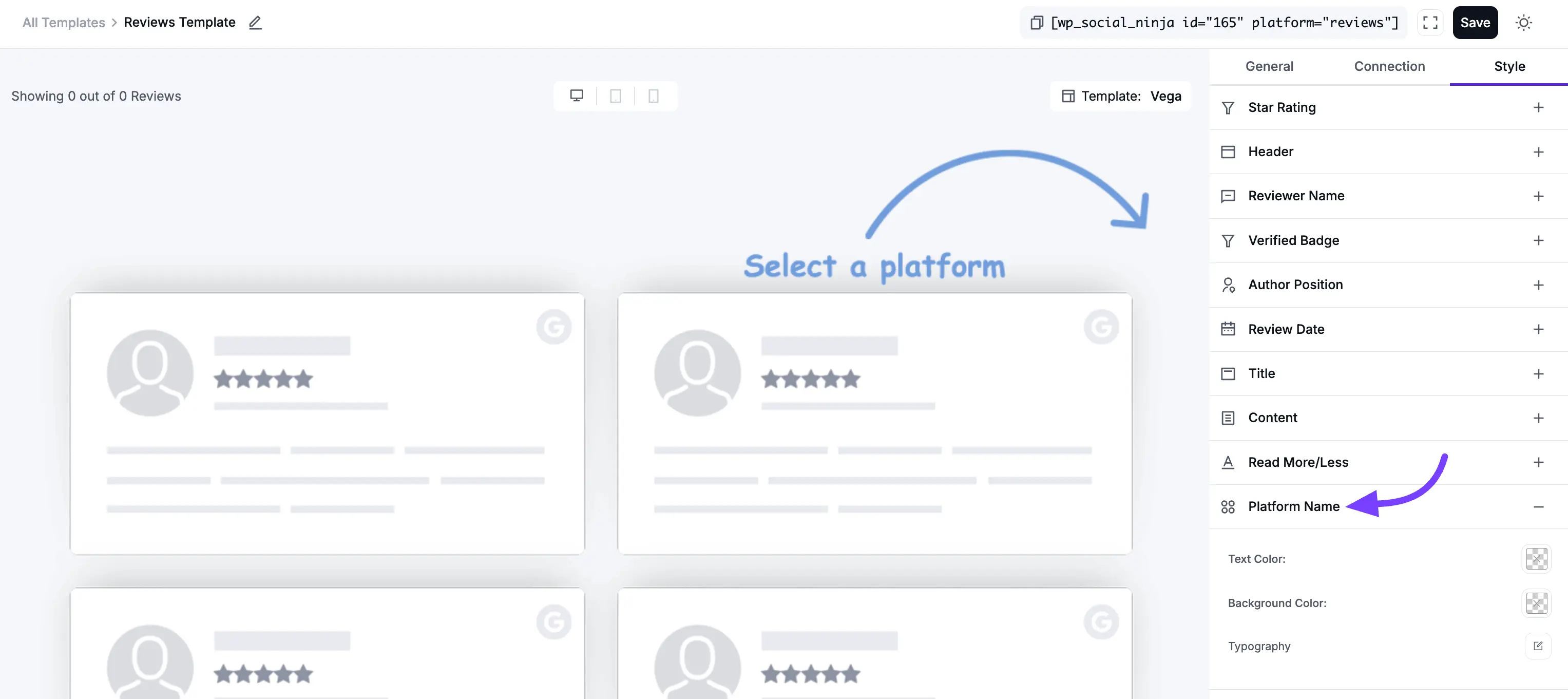 Template style and connection