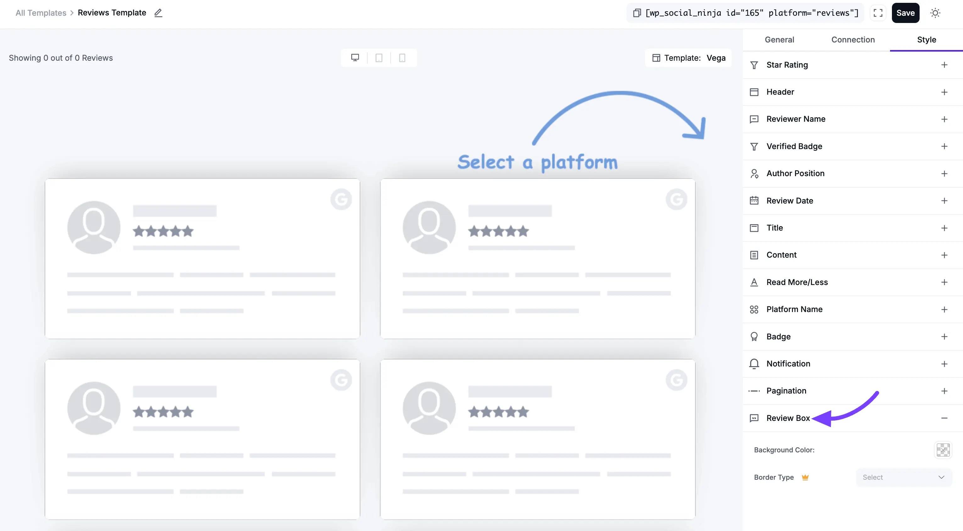 Template style and connection