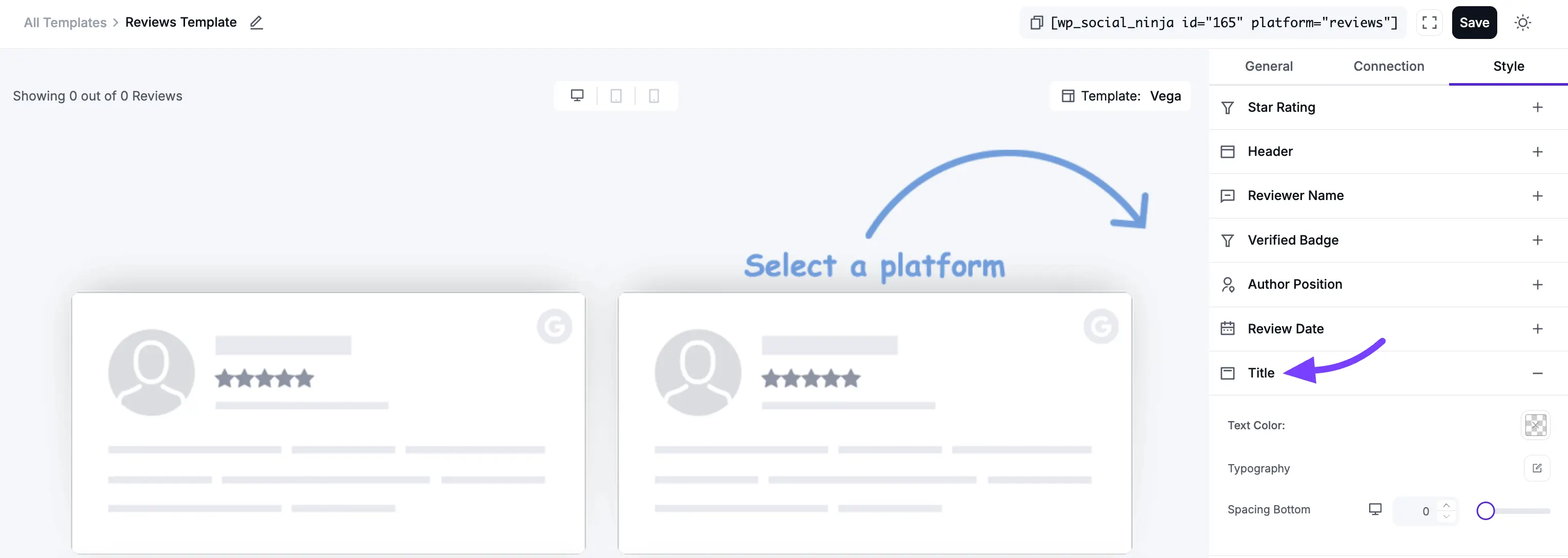 Template style and connection