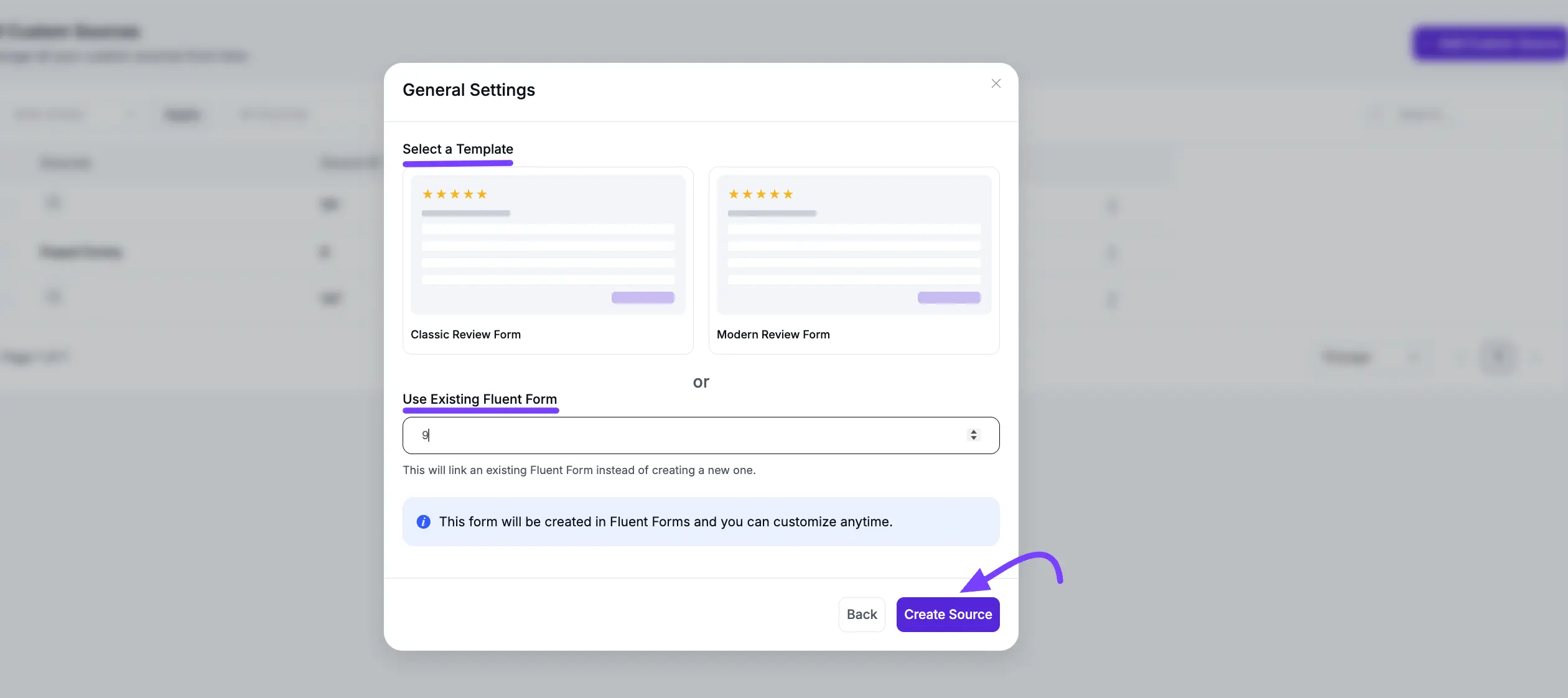 Connecting a Fluent Form by ID or template