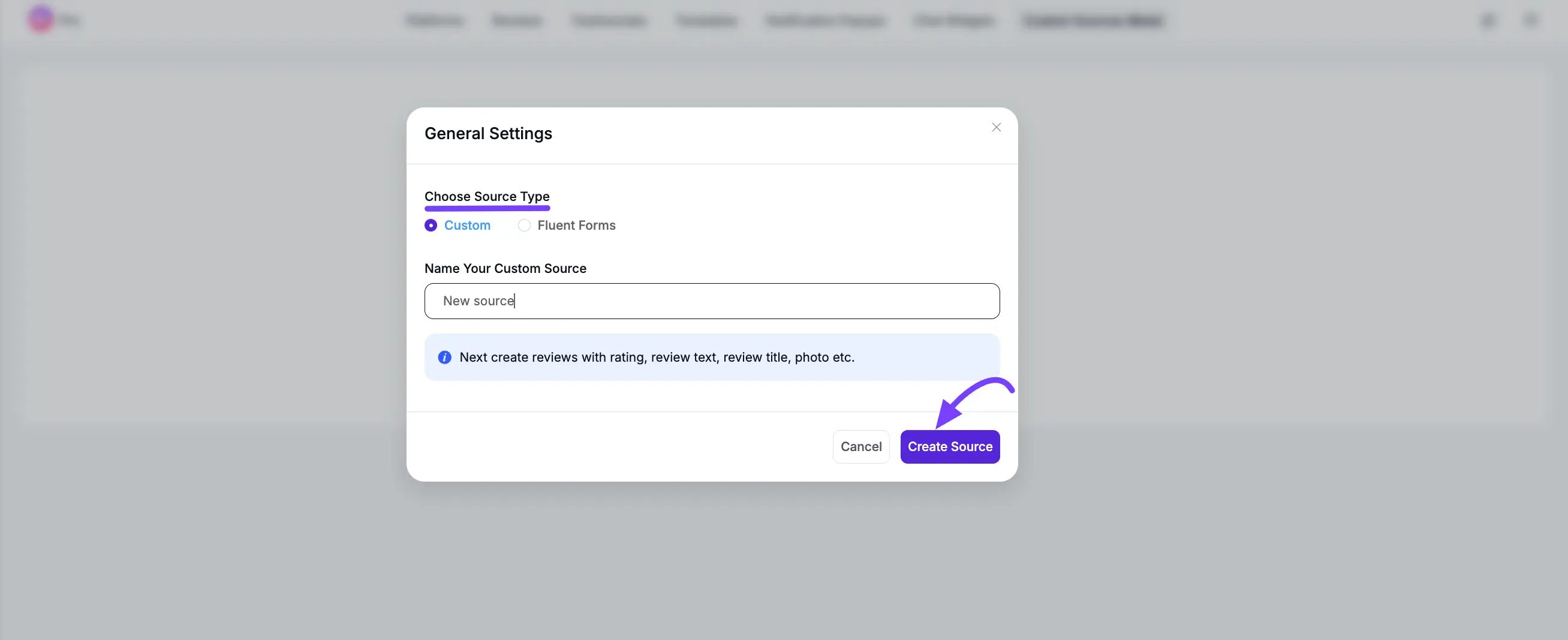 Choosing between Custom and Fluent Forms source types