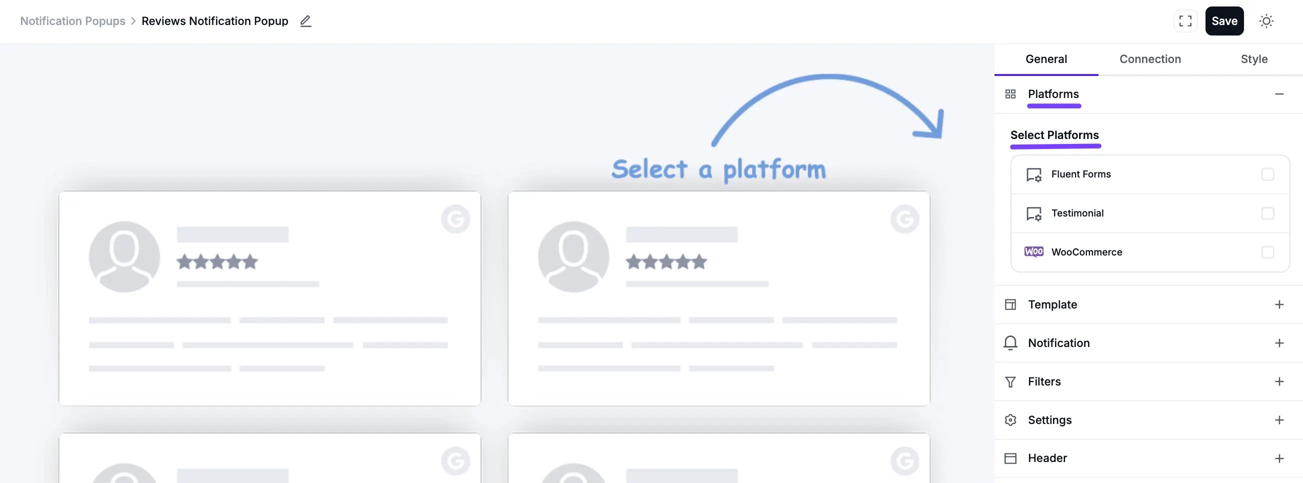 Select the Platforms