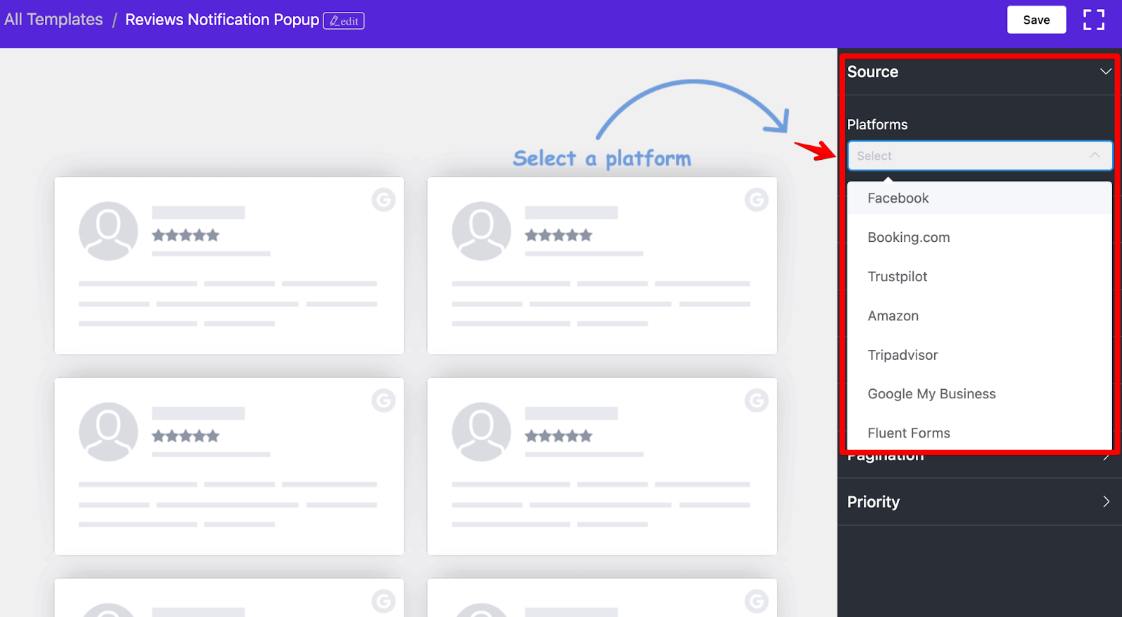 Select the Platforms