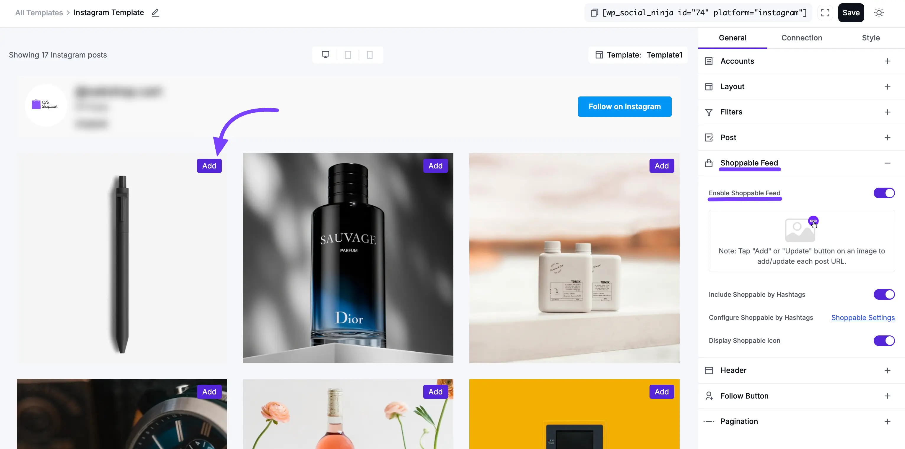 Instagram Shoppable Feed