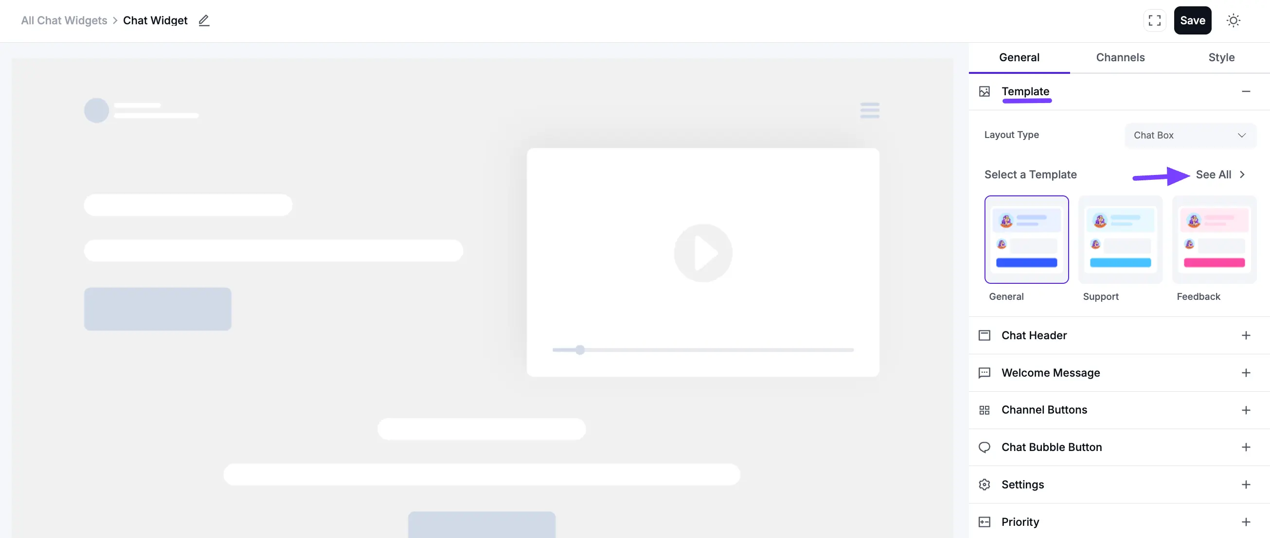 Customizing the Template settings