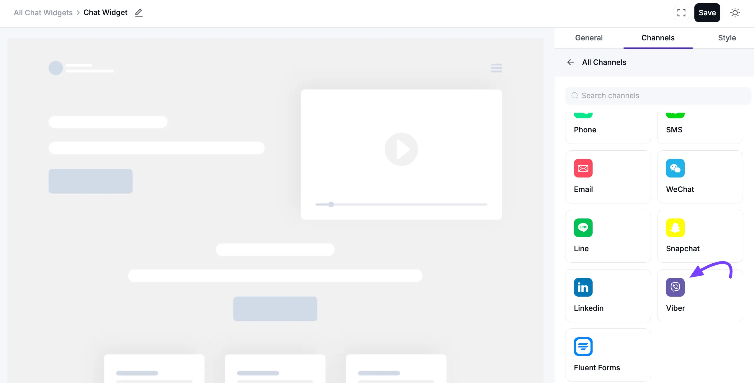 Configuring the Viber chat channel
