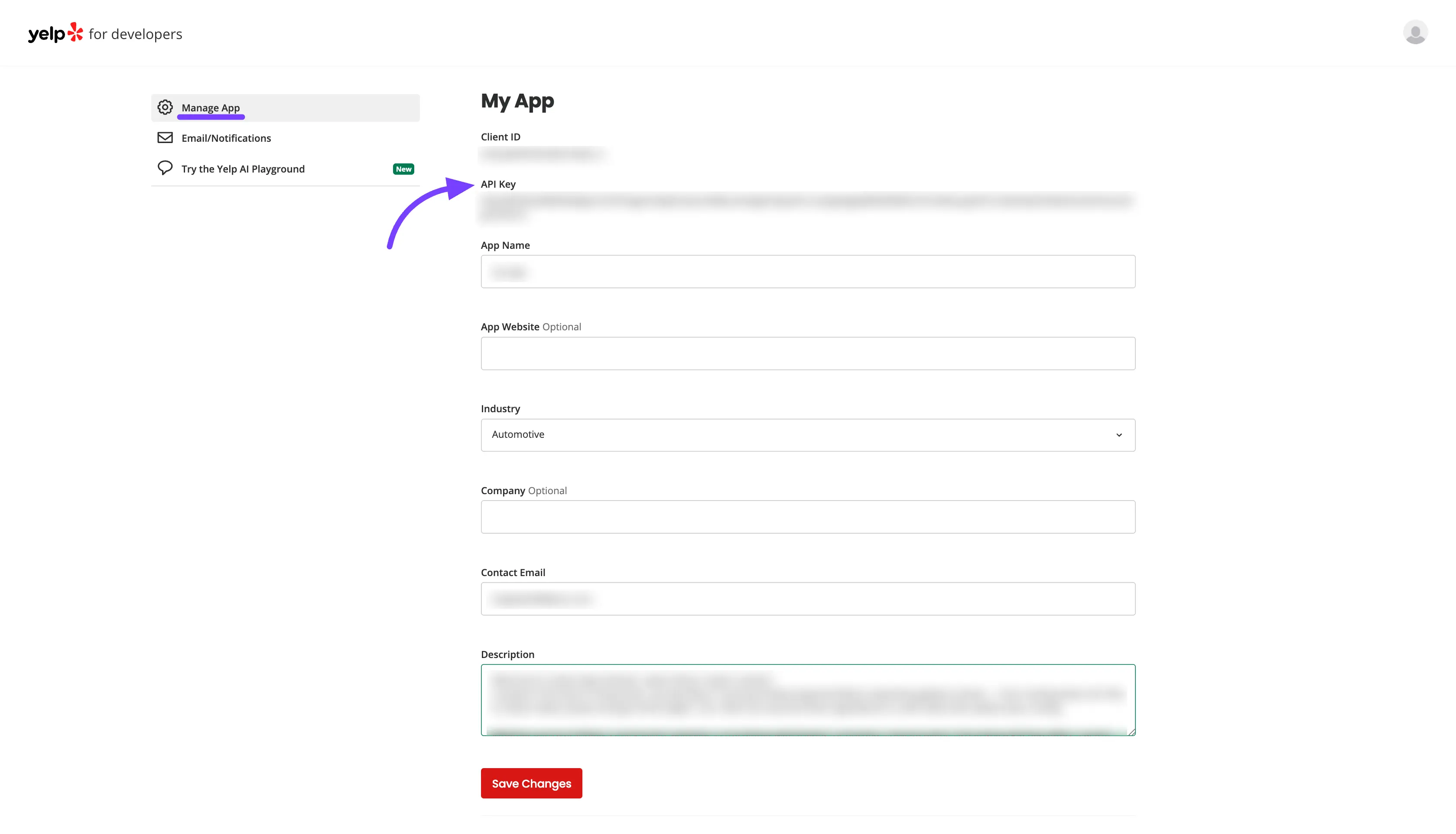 Yelp Configuration for Review